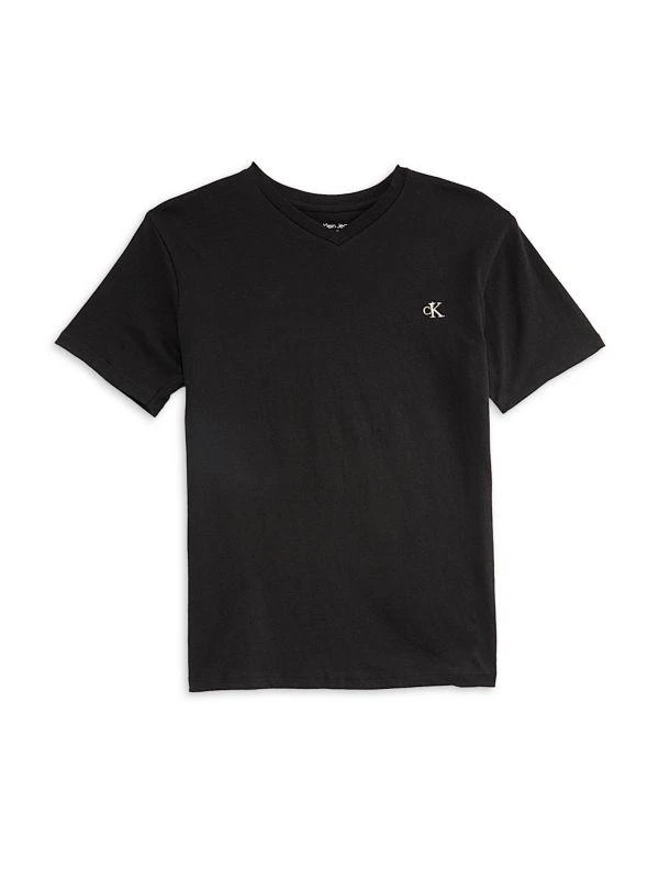 Calvin Klein Boy's Logo V Neck Tee 1