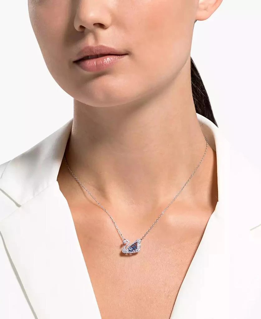 Swarovski Silver-Tone Cubic Zirconia Swan Pendant Necklace, 14-7/8" + 2" extender 5