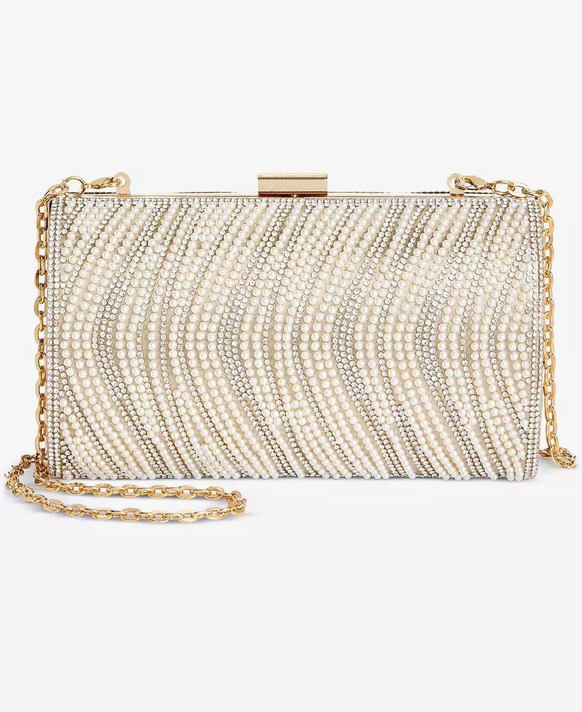 INC International Randdi Wavy Imitation Pearl Clutch, Exclusively at Macy's