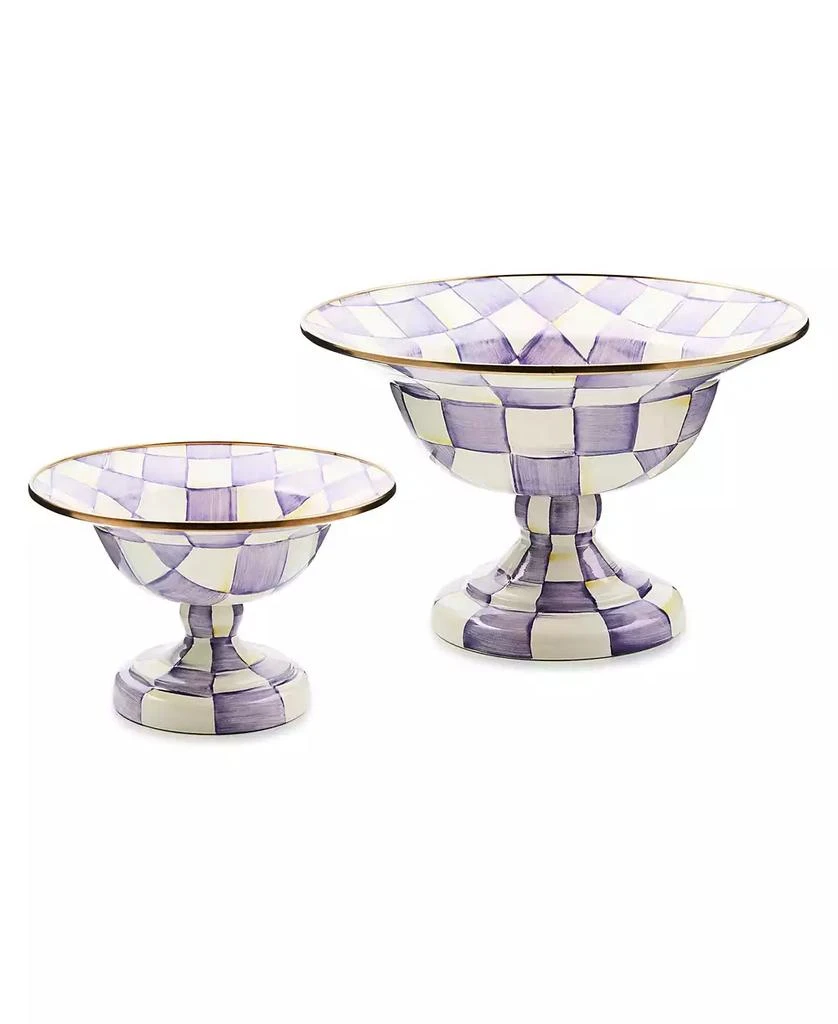 MacKenzie-Childs Violet Check Small Compote 2