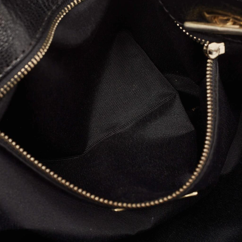 CH Carolina Herrera CH Carolina Herrera Black Quilted Embossed Leather Chain Tote 11