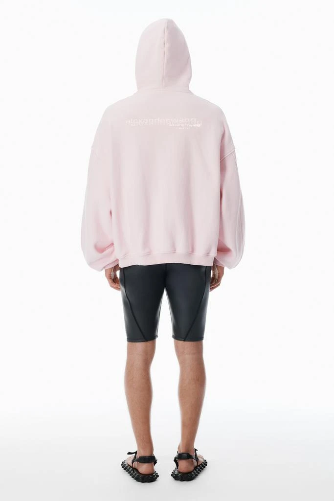 Alexander Wang Pink Cotton Logo Zip-Up Hoodie 4