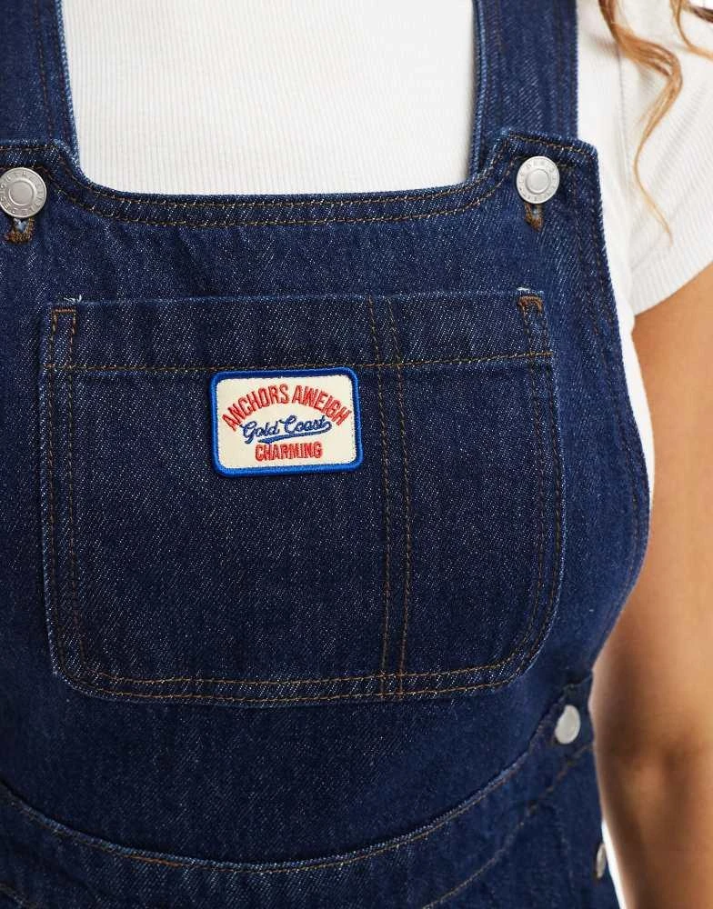 Urban Revivo Urban Revivo denim pinafore dress in indigo blue 3