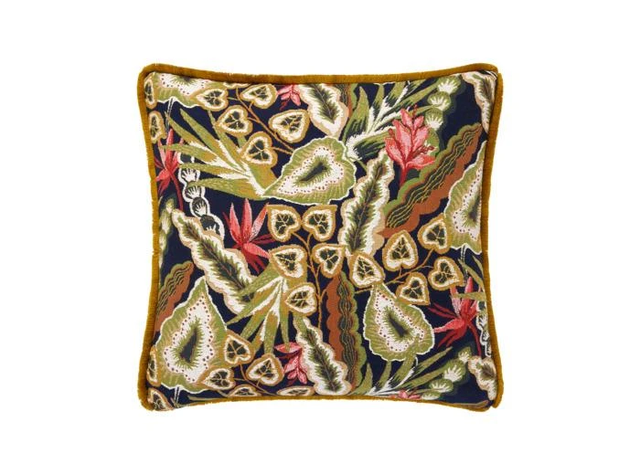 Yves Delorme Yves Delorme - Housse de coussin en tapisserie de coton vert, Bergame 1