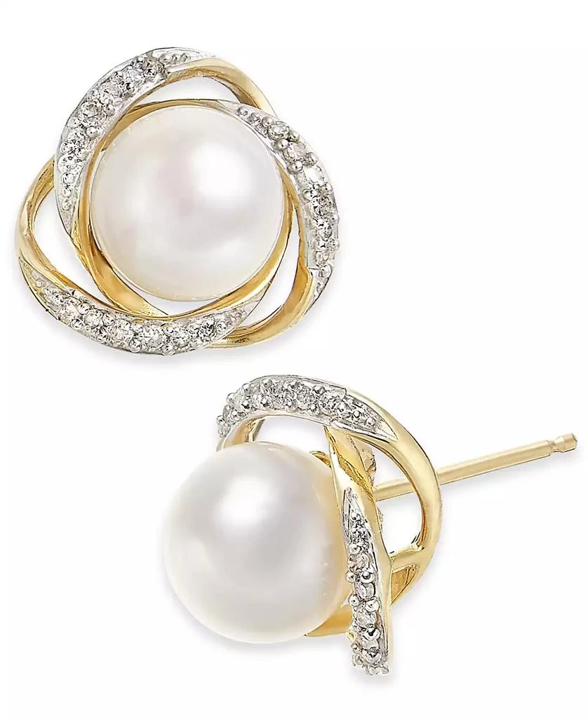 Honora Cultured Freshwater Pearl (7mm)
Diamond (1/8 ct. t.w.) Stud Earrings in 14k Gold 1