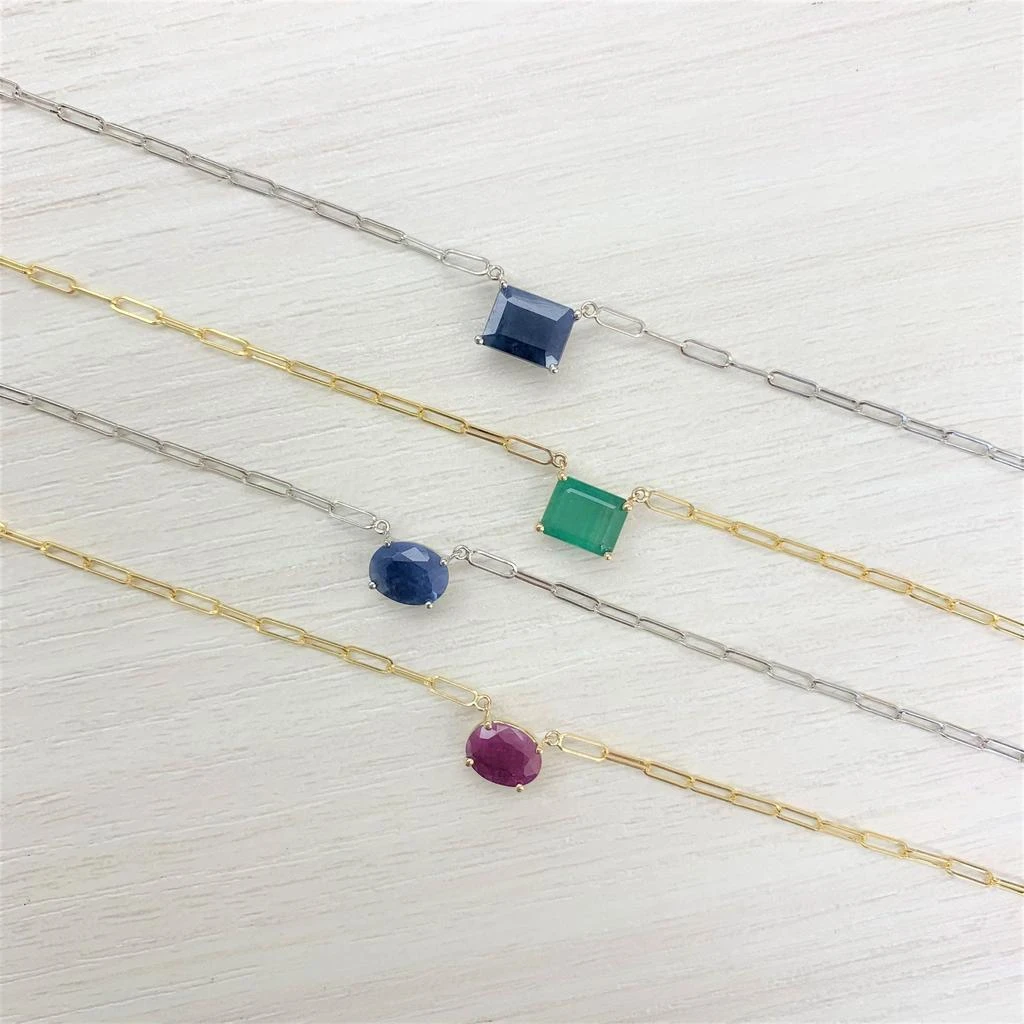 Sabrina Designs 14k Gold & Emerald Link Necklace 5