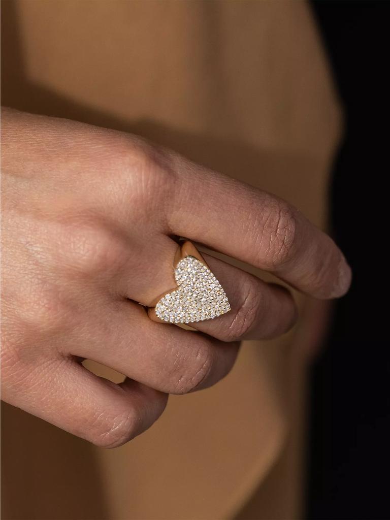 Sheryl Lowe 14K Yellow Gold & 099 TCW Diamonds Folded Heart Ring