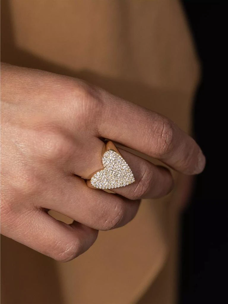 Sheryl Lowe 14K Yellow Gold & 099 TCW Diamonds Folded Heart Ring 2