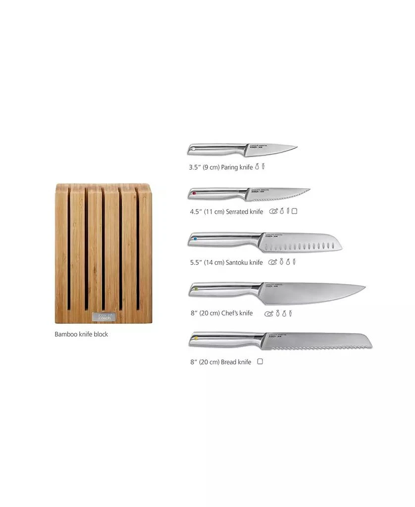 Joseph Joseph Elevate Steel Knives Bamboo 5-Piece Knife Block Set 6