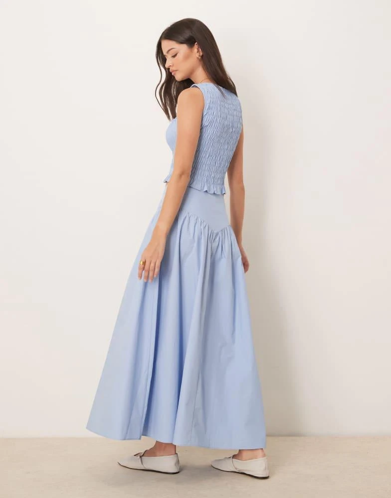 Glamorous Glamorous drop waist midaxi skirt in blue 4
