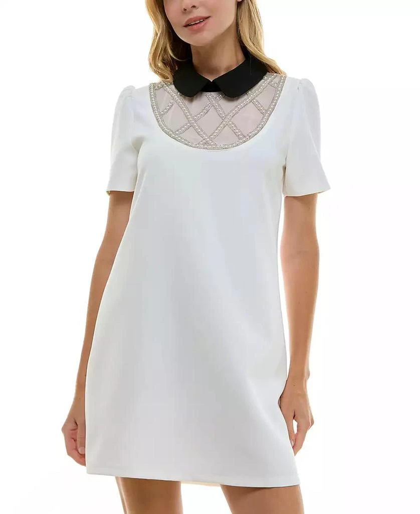 City Studios Juniors' Rhinestone-Trim A-Line Dress 1