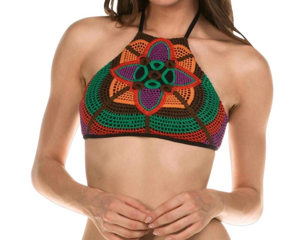 Isabella Rose Crochet High Neck Bikini Top