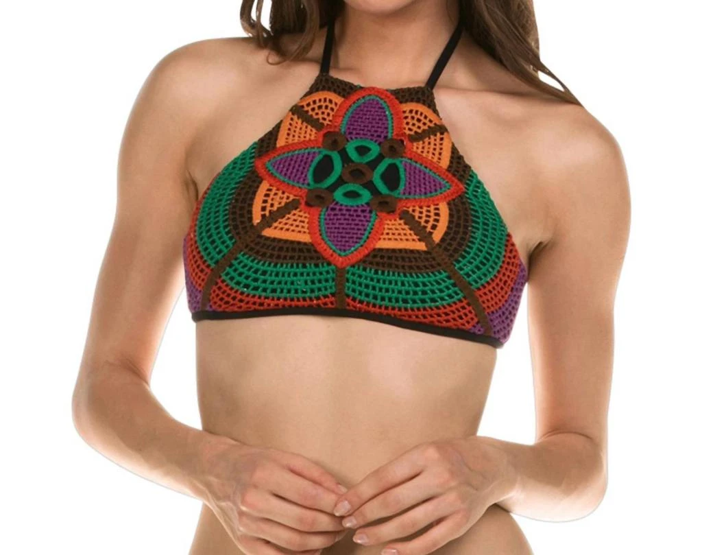 Isabella Rose Crochet High Neck Bikini Top 1