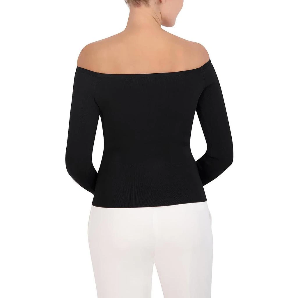BCBG Womens Ribbed Stretch Off The Shoulder 2