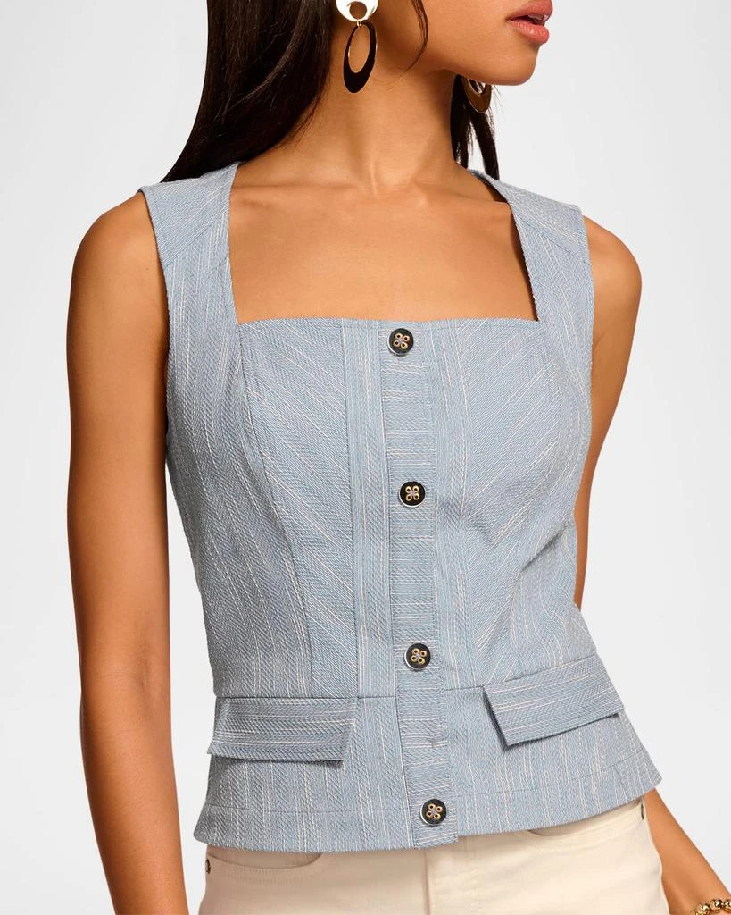 Ramy Brook Suki Textured Button-Front Top 4