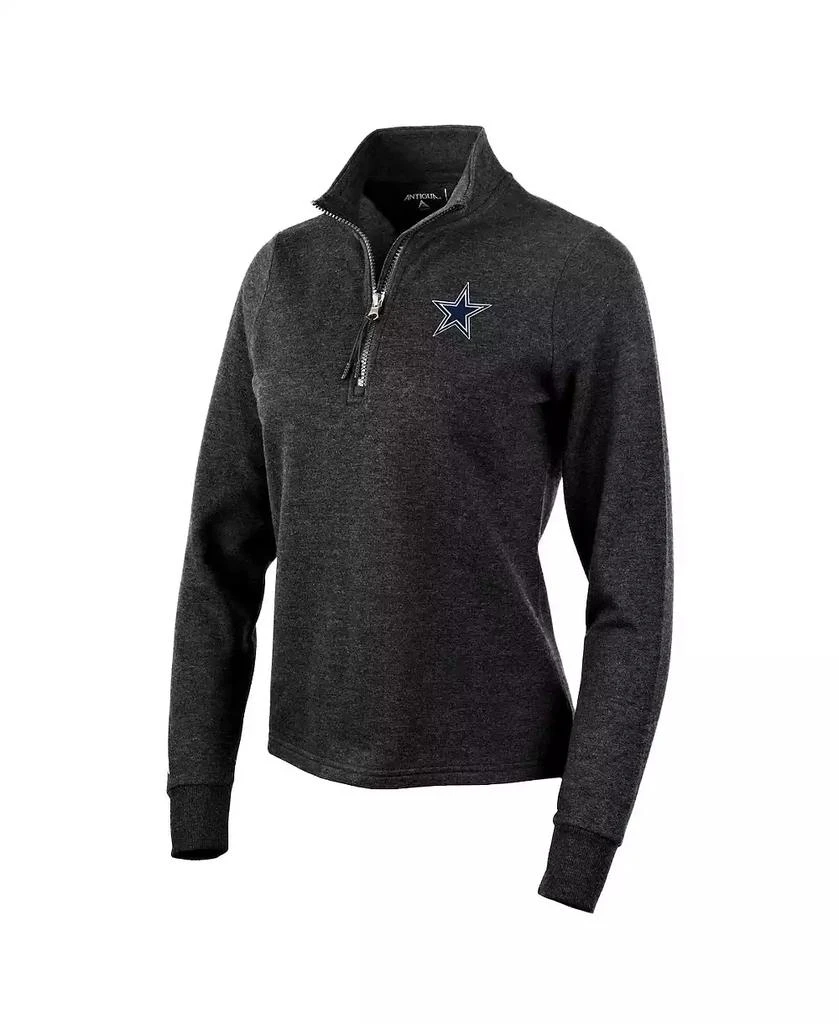 Antigua Women's Heather Black Dallas Cowboys Action Quarter-Zip Pullover Sweatshirt 1