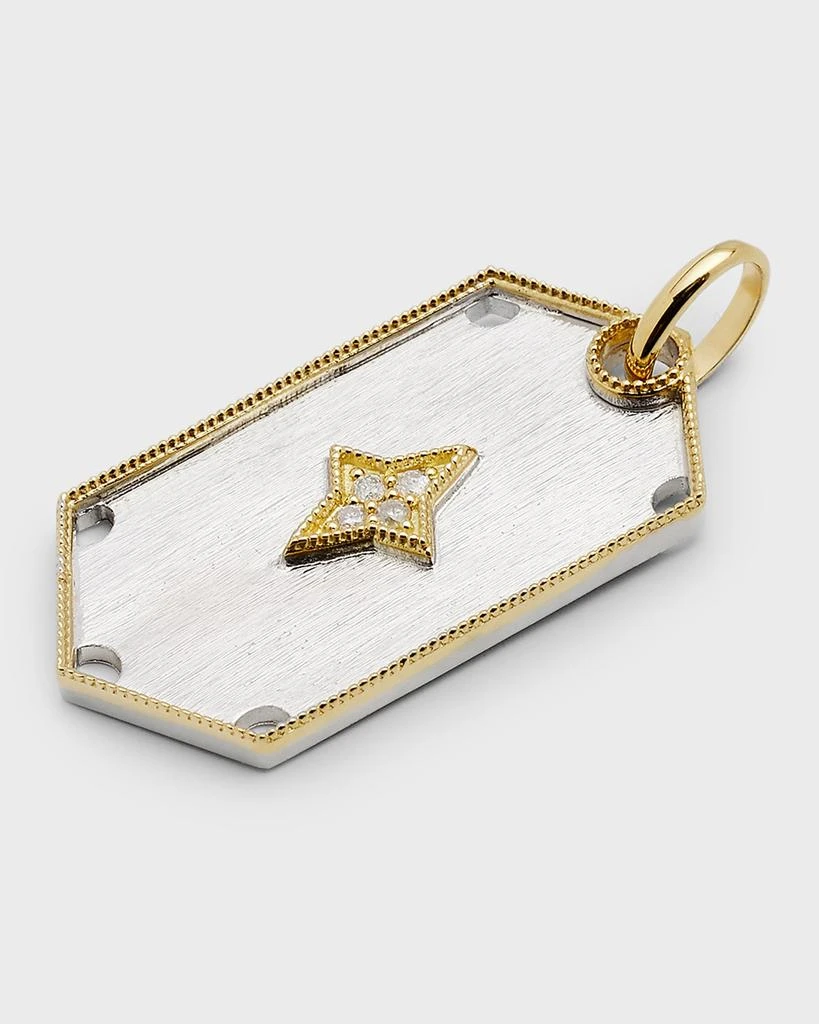 Jude Frances Mixed Metal Provence Dog Tag with Diamonds 2