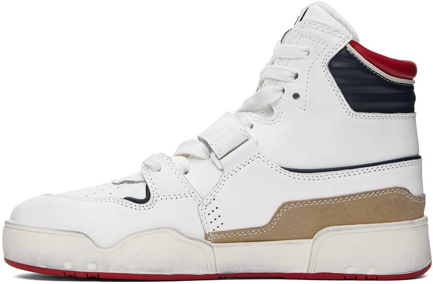 Isabel Marant White & Navy Alseeh High Sneakers 3