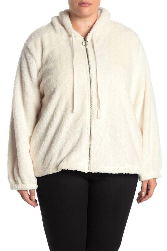Bobeau Bobeau - Faux Fur Front Zip Ultra Plush Soft Hoodie