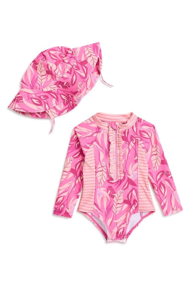 Jessica Simpson One-Piece Rashguard & Hat Set 1