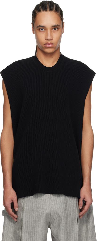 HOMME PLISSÉ TIGHT TWIST COTTON KNIT Black Tight Twist Cotton Knit Vest – On Sale Now with Up to 69