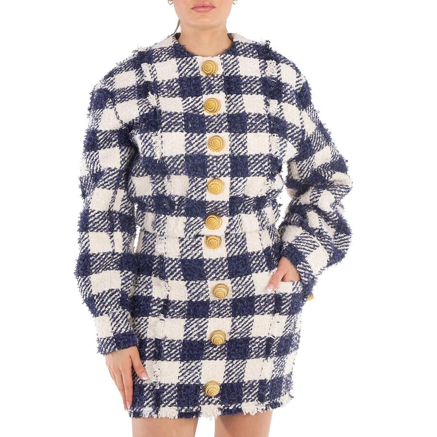 Balmain Tweed Crop Bomber Jacket 1