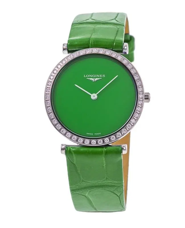 Longines La Grande Classique Quartz Green Dial Diamond  Women's Watch L4.523.0.60.2