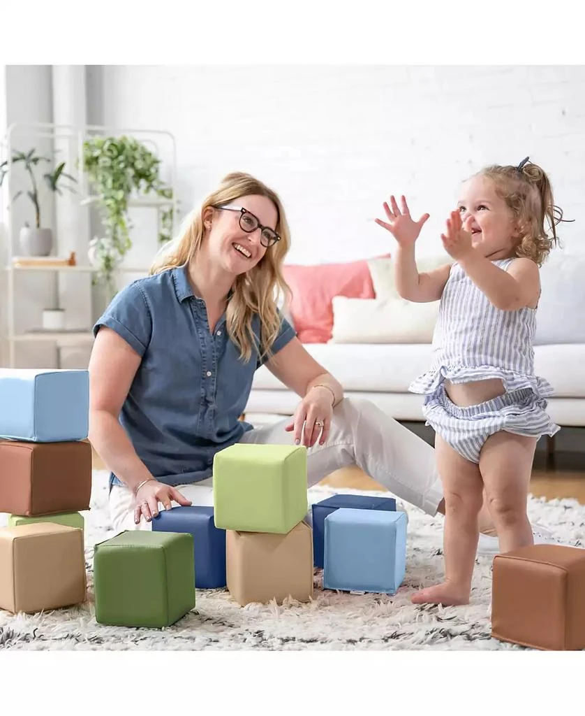 ECR4Kids SoftZone Patchwork Toddler Blocks, Assorted, 12-Piece 10