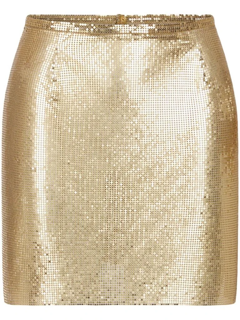 Paco Rabanne JUPE MINI MESH PRINTED RECTO VERSO 1