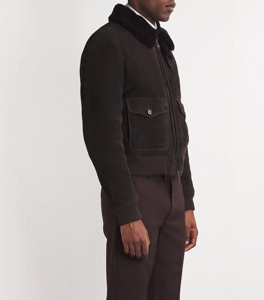 Ralph Lauren Suede-Shearling Bomber Jacket 3