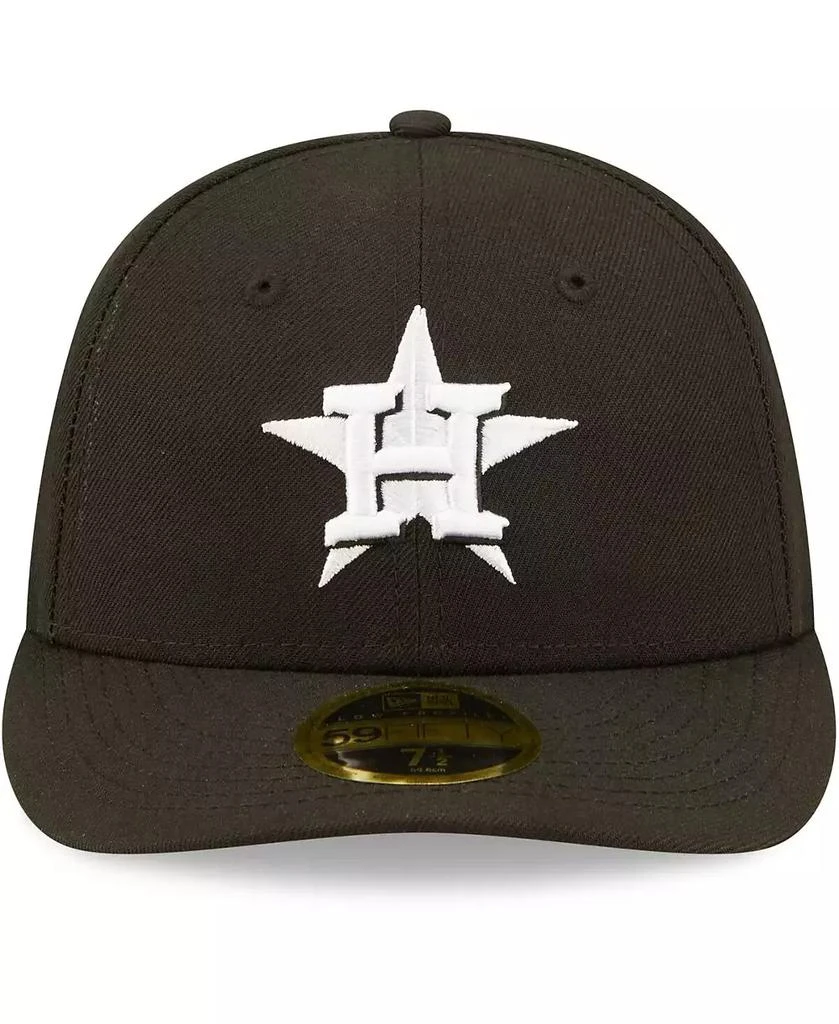 New Era Men's Houston Astros Black, White Low Profile 59FIFTY Fitted Hat 3