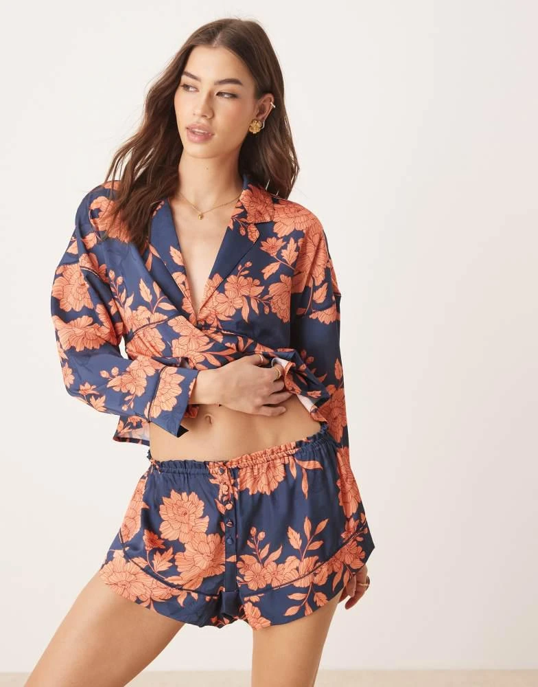 Free People Free People beauty sleep pyjama set in navy floral combo 2