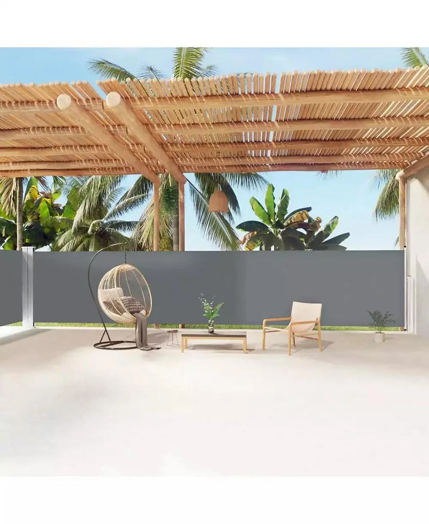 vidaXL Side Awning Anthracite Fabric (100% polyester) with PU coating 2