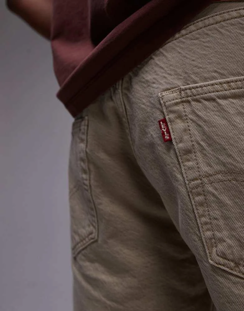 Levi's Levi's 501 Original straight garment dyed denim shorts in khaki tan 4