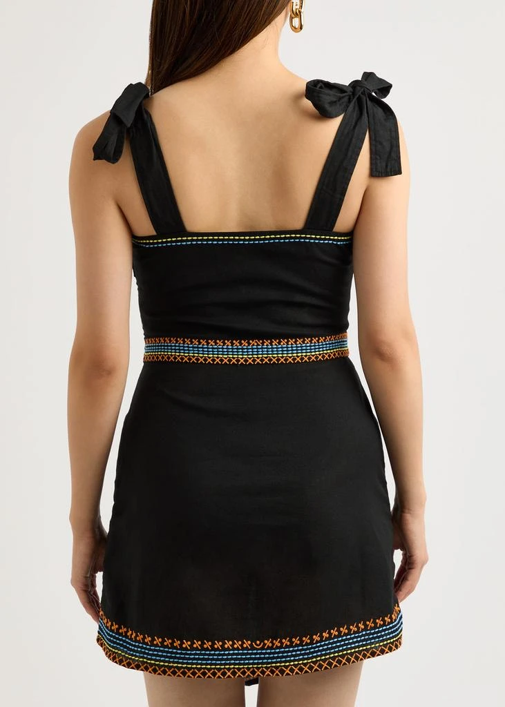 sachin and babi light blue dress Never Fully Dressed ruffle sleeve embroidered shirt mini dress in black