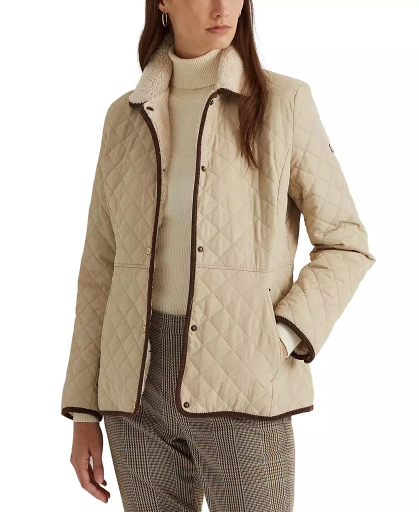 Ralph Lauren Women's Faux-Sherpa Collar Quilted Coat, Created for Macy's 1