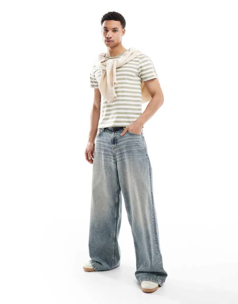 Cotton:On Cotton On contrast ringer t-shirt in green stripe 2