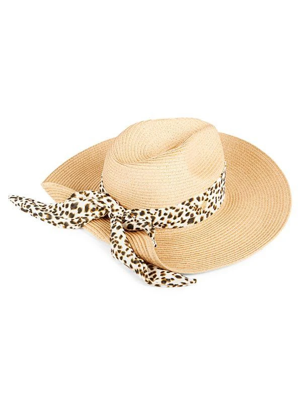 Vince Camuto Textured Scarf Trim Panama Hat 2