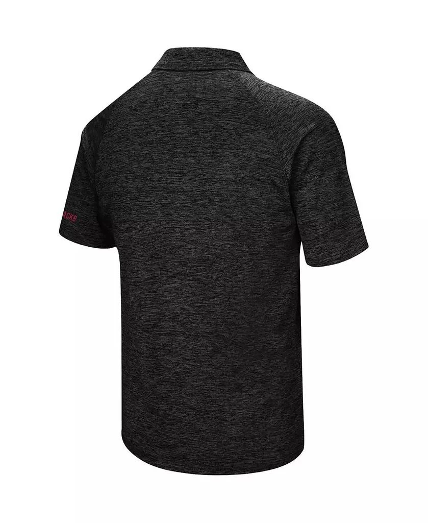 Colosseum Men's Black Arkansas Razorbacks Down Swing Polo Shirt 3