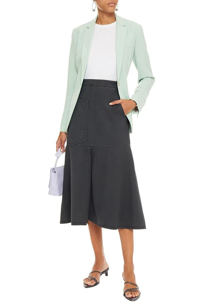 TIBI Fluted cotton-twill midi skirt 2