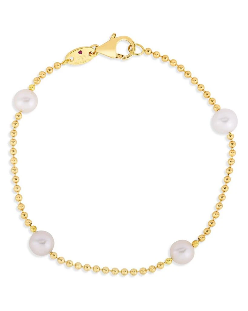 Roberto Coin 18K Yellow Gold Cultured Pearl Station Bracelet 1