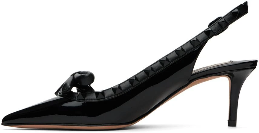 Valentino Black Rockstud Bow Slingback Heels 3