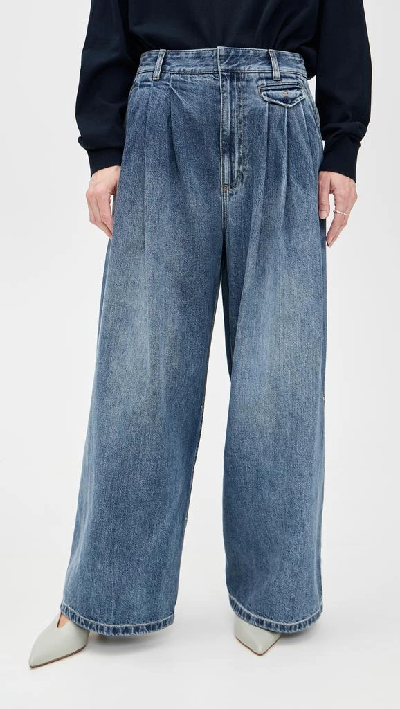 Tibi Petite Spring Denim Triple Pleat Pants 7
