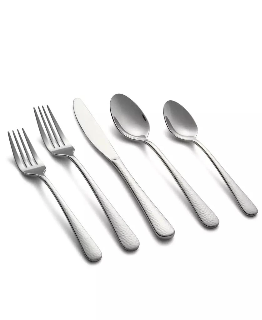 Cambridge Silversmiths Keene Hammered Mirror 20-Piece Flatware Set, Service for 4 1