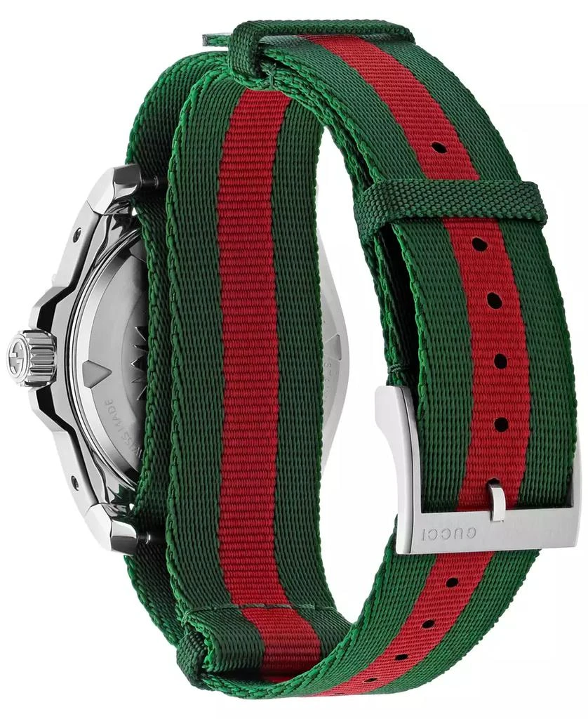 Gucci Men's Swiss Automatic Dive Green & Red Fabric Strap Watch 40mm 2