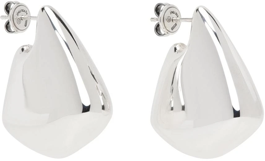 Bottega Veneta Silver Small Fin Earrings 2