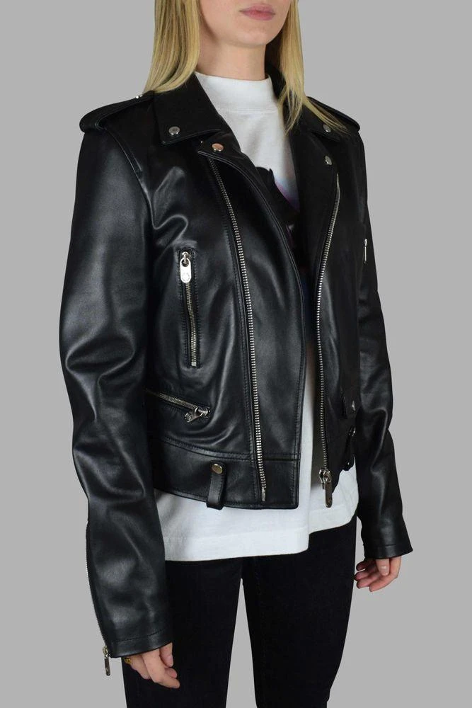 Philipp Plein Asymmetrical Black Leather Perfecto Jacket 3