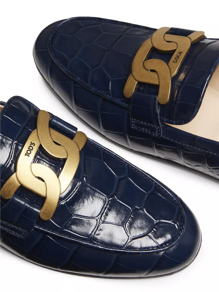 Tod's Croc-Embossed Leather Loafers 6