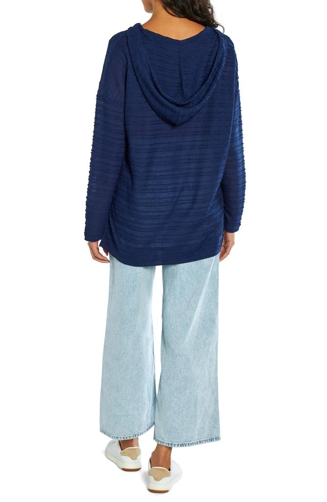 Three Dots Stripe Textured Hacci Pullover Hoodie 7