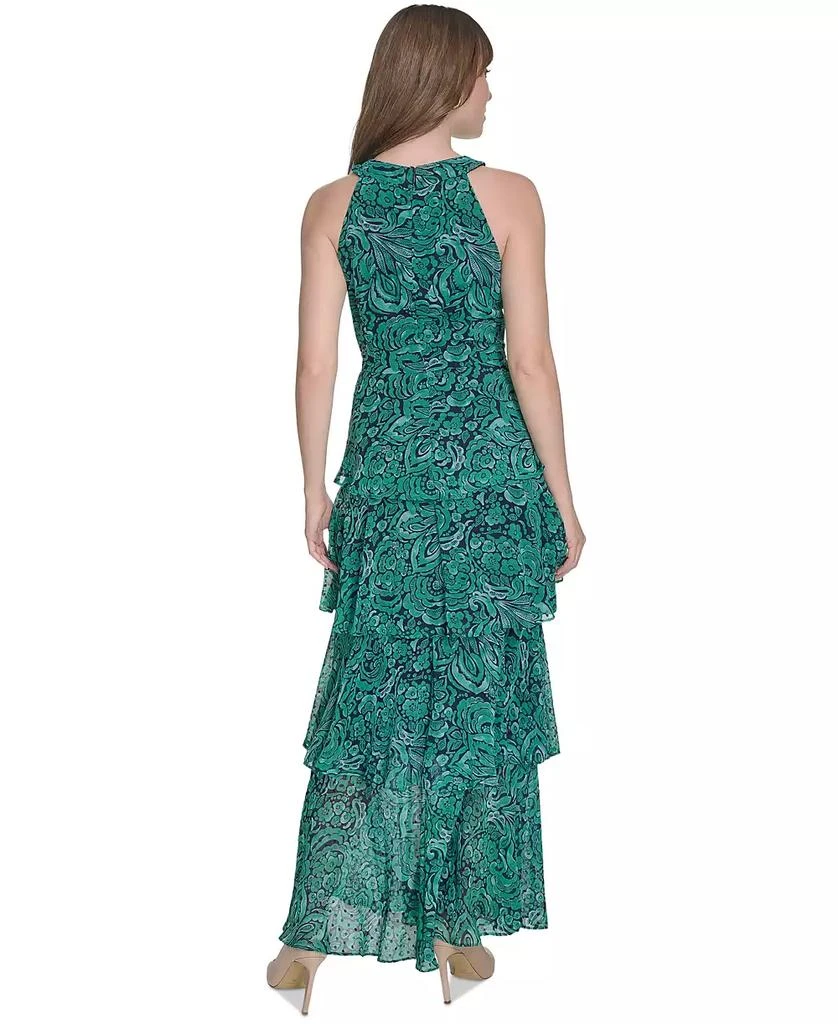 Tommy Hilfiger Women's Floral-Print Halter-Neck Tiered Sleeveless Dress 4